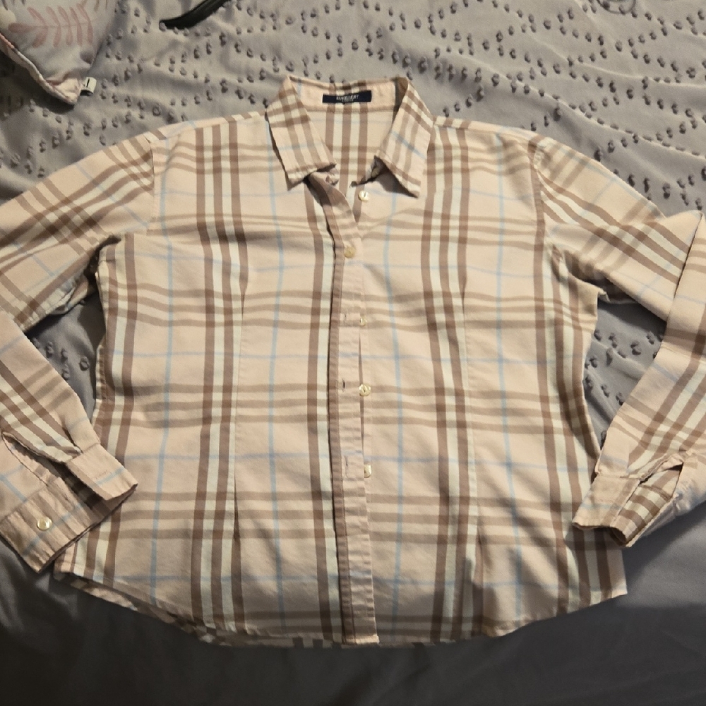 Burberry Light Rose, Brown And Blue Checkered Shirt